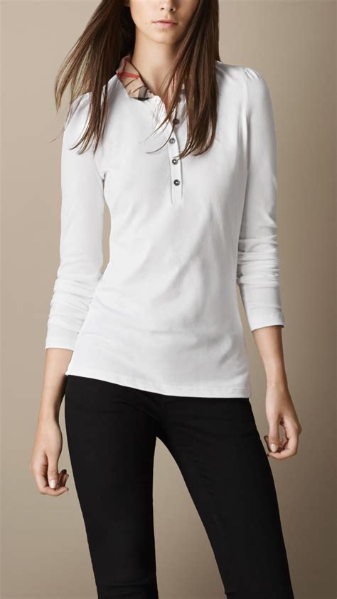 burberry shirt womens long sleeve|Burberry long sleeve polo shirt.